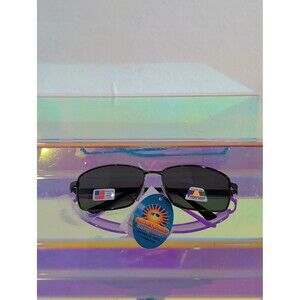 New Polarized Black Metal Sunglasses Gray Lens UV400 Glare Blocking Unisex